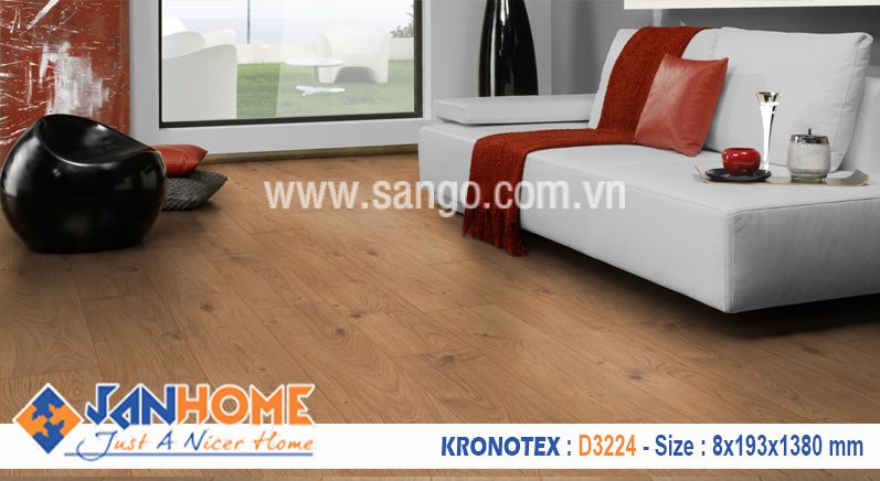 Thi công sàn gỗ Kronotex D3224 phòng sinh hoạt chung